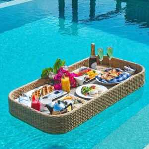 4 Synthetic Rattan Floating Tray