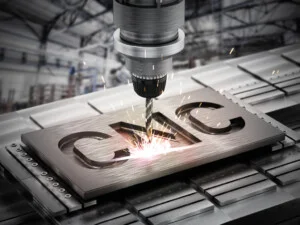 Closeup Of Generic Cnc Drill Equipment. 3d Illustration